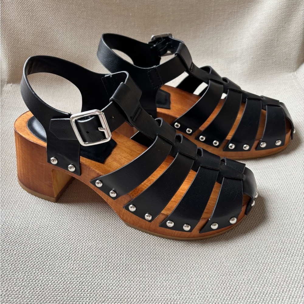 Studded Black Sandal Clogs